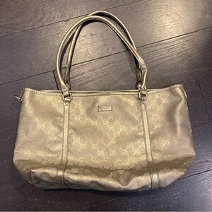 Gucci GG Imprime silver Joy Tote Bag leather handbag